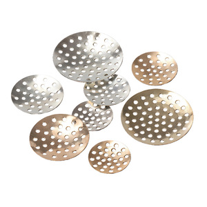 ฐานถาดโลหะตาข่ายทรงกลมสำหรับทำเครื่องประดับ DIY อุปกรณ์เสริมสีขาวเคลือบทอง KKC ดีไซน์กลวงทรงกลม - Product Image 1