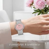 Montre Habillée MISSFOX de Luxe pour Femme en Acier Inoxydable Doré à Cadran Analogique à Quartz pour Affaires