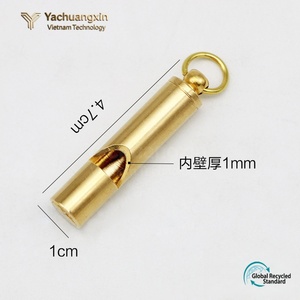 High Quality Brass & Copper Bamboo Knot Survival Whistle for Outdoor Tour Use-Retro Referee Design - Product Image 4