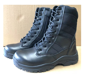 Bottes de travail d'extérieur personnalisées en cuir TSB12 de haute qualité, noires, avec manchons en tissu Oxford 1000D, bottes d'entraînement - Product Image 1