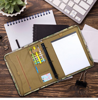Protège-cahier tactique personnalisé en nylon, durable et imperméable, format A4, avec fermeture éclair et anneaux, pour journal de voyage et organisation en extérieur