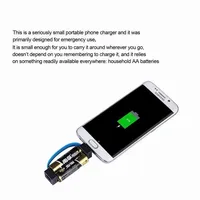 Chargeur d'urgence universel pour téléphone, alimenté par 2 piles AA normales, mini batterie externe portable pour téléphone avec prise Micro USB/Type-C