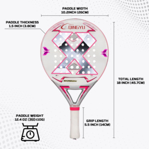 Hot Bán Của Phụ Nữ Quần Vợt Vợt 3K Matte Mềm EVA Drop Shot Padel Vợt 12K <span class=keywords><strong>Net</strong></span> Tốt Nhất Pro Giá Rẻ Bán Buôn Bề Mặt Thô - Product Image 6