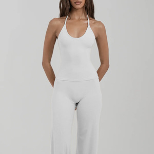 Camiseta de Tirantes Finos con Cuello en V para Mujer, con Logotipo Personalizado, Transpirable, de Secado Rápido, Ligera, Suave, Elástica, Talla Grande, Lisa, Acolchada, Ajustada - Product Image 3