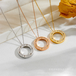 Collar Gimmel de Alta Gama con Cadena para Clavícula, Diseño Exclusivo para <span class=keywords><strong>Mujer</strong></span>, con Incrustaciones de Diamantes, Estilo Europeo Americano, Ligero y Lujoso - Product Image 3