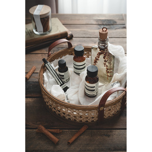 8 paniers de rangement en bois et osier, fait main, accessoires de bouteilles, pour fruits, en rotin, avec poignée de service, pour parfums - Product Image 6