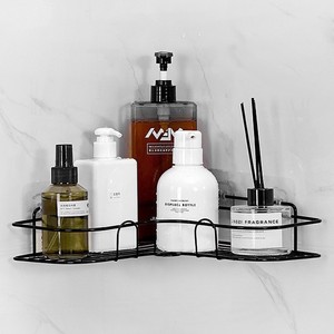 Mạnh mẽ dính kim loại treo tường nhà bếp phòng tắm lưu trữ giá không đục tam giác thiết kế tổ chức nhà thép - Product Image 6