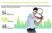 Capteur de raquette de tennis Tracker détecteur de mouvement analyseur capteur de tennis intelligent avec application de téléphone intelligent Android et Ios