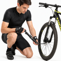 Pompe à vélo portable, gonfleur de pneus manuel, pompe à air haute pression pour le cyclisme et les voyages