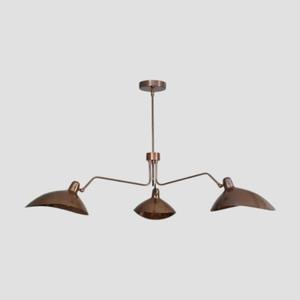 โคมไฟระย้า LED ทองเหลืองดิบ สไตล์มิดเซ็นจูรี่โมเดิร์น แขนโค้ง 3 ดวง ทำมือ รูปทรงสปุตนิก สำหรับบ้านและสำนักงาน - Product Image 1