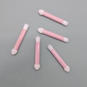 Cheveux synthétiques doux manche rose <span class=keywords><strong>Double</strong></span> extrémité Mini applicateur éponge pointe ombre à paupières correcteur pinceaux cosmétiques - Product Image 5