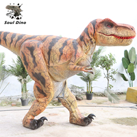 Costume de dinosaure réaliste personnalisé 2026, T-Rex marron interactif pour parc d'aventure, adulte