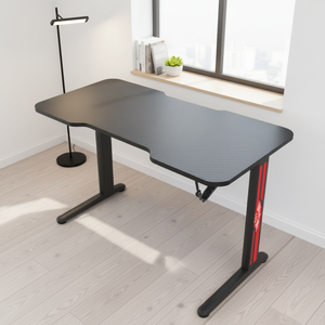 Simple Century <strong>100cm</strong> Modern Large Ergonomic Wood Computer <strong>Desk</strong> for Home Office Black Durable with Headphone Hook and Cup Holder - Product Image 4