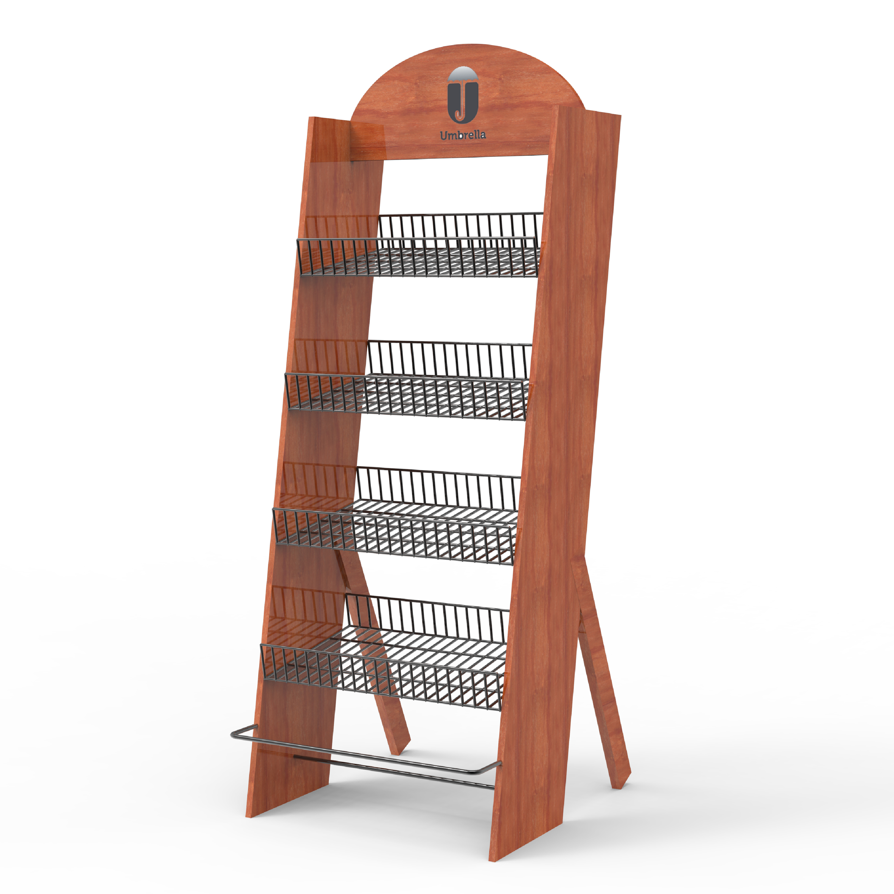 Apache Custom Folding Umbrella Display Rack Hanging Outdoor Beach Patio Umbrellas Rack Floor Display for Retail Stores — view 5