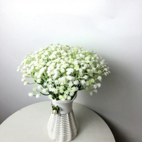 Dekorasi Pernikahan Bunga Baby's Breath Buatan, Buket Tangkai Tunggal Plastik Lunak Ikat Tangan Model MTX-005 Teknik Semi-Manual