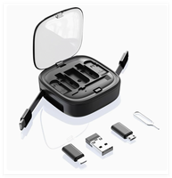 Kit de rangement pour câbles USB C, boîte de rangement, adaptateur de charge rapide 60W, câble de charge Type C, multifonction pour téléphone, ordinateur portable, tablette