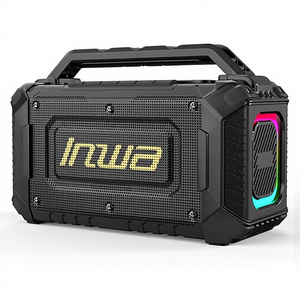 Haut-parleurs portables Inwa pour ordinateur avec boîtier en verre, alarme, prise en charge AirPlay, micro intégré et support d'application - Product Image 1