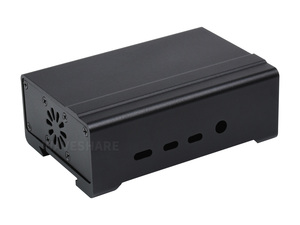 Waveshare PI4-CASE-DIN-RAIL-A-SKU-21177, Caixa de Alumínio para <span class=keywords><strong>Raspberry</strong></span> <span class=keywords><strong>Pi</strong></span> <span class=keywords><strong>4</strong></span>, com Ventoinha de Resfriamento e Dissipador de Calor - Product Image 1