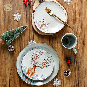 Assiette de table créative de noël, décoration peinte à la main de wapiti, tasses en <span class=keywords><strong>porcelaine</strong></span>, plats en céramique et ensembles de <span class=keywords><strong>vaisselle</strong></span> - Product Image 2