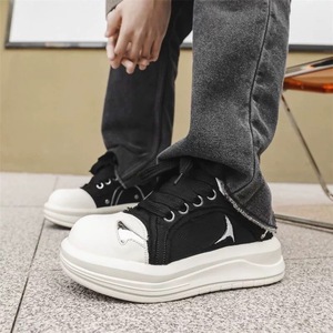 Zapatos de lona deportivos de ocio para parejas, estrella para cara sonriente, verano, suela gruesa, aumento de altura, malla con cordones para hombres y mujeres - Product Image 2