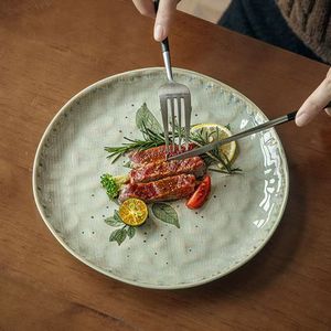 Hot New Wholesale Retro Dark Green Custom Stoneware Dinnerware <b>Set</b> Nordic Style Dishwasher Safe Eco-Friendly Tableware - Product Image 1