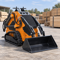 Mini Crawler Loader Compact Skid Steer dengan Bucket untuk Lanskap, Pertanian, dan Konstruksi