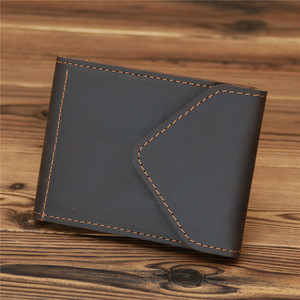 Portafoglio sottile in vera pelle con Logo personalizzato stile Vintage portacarte portadocumenti portadocumenti - Product Image 6