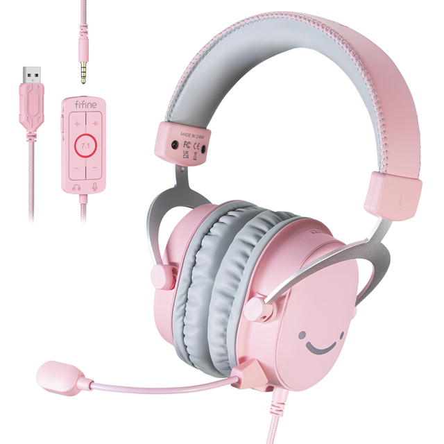 Fifine H9 USB 7.1Virtual Surround Sound Earphones Headphones 3.5mm  Stereo Headset With Microphone for PS5 Gmaer