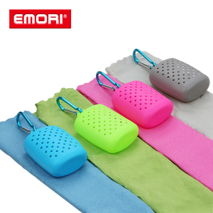 Tamaño de bolsillo al aire libre bolsa de silicona de microfibra de secado rápido toalla - Product Image 6