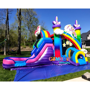 Alquiler de Castillos Inflables para Fiestas, Combo de Tobogán y <span class=keywords><strong>Castillo</strong></span> Inflable Arcoíris, Castillos Hinchables con Tobogán y Piscina de Agua para <span class=keywords><strong>Comprar</strong></span> - Product Image 4