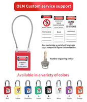 QVAND 90mm OEM Master Long Câble en acier Manille Cadenas de sécurité LOTO Lockout Identique