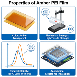 <span class=keywords><strong>Film</strong></span> laminé en polyétherimide (PEI) ambré brillant, haute performance, résistant aux températures élevées, écologique, pour téléphone portable - Product Image 5