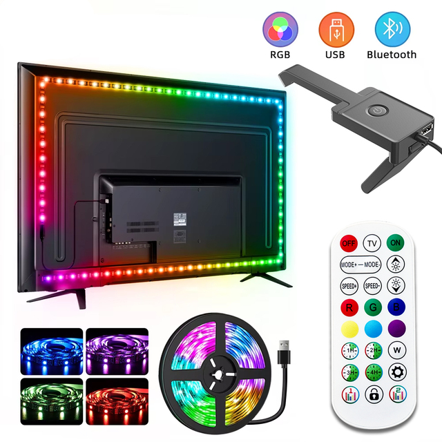 Atmosphere 3m LED Strip Lights Sync to Screen Music 65 Inch Smart LED Backlight Google Colored TV Background Strip Light