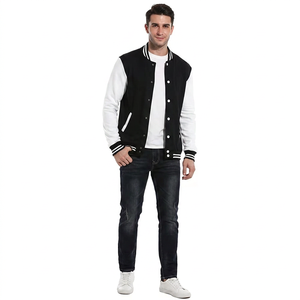 Comfortable Lettermen Varsity Baseball Jacket for Men Stand Collar Front Logo 100% Cotton Breathable Sportswear College Wear - Product Image 1