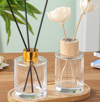 Flacon diffuseur de parfum vide en verre transparent de 100 ml, rond, avec bouchon en aluminium, pour huiles essentielles, emballage pour parfums d'intérieur, vente en gros