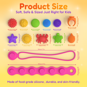 Set de Juguetes Sensoriales Portátiles: Anillos, Collares y Pulseras con Múltiples Opciones de Juego Educativas para Niños, Set de Fidget de Silicona - Product Image 4