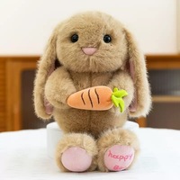 Nouvelle Peluche Super Douce Lapin Carotte Joyeux, Dessin Animé Réaliste, en Coton PP, Anti-Stress, Brodé, Verni UV, pour Pâques