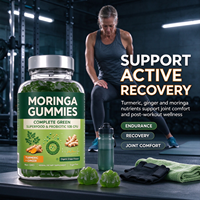 Gummies de Moringa OEM avec Curcuma, Gingembre et Probiotiques pour le Bien-être Digestif, le Soutien Immunitaire et l'Énergie Quotidienne