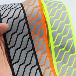 High Visibility Polyester Webbing Woven Ribbon Tape Essential <b>Reflective</b> <b>Material</b> with Safety High Visibility Stripes - Product Image 5