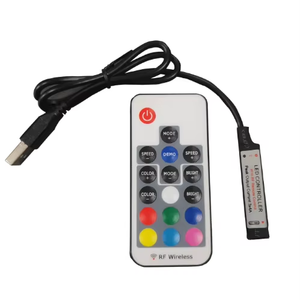 5V USB Powered <span class=keywords><strong>RGB</strong></span> uzaktan kumanda 4 <span class=keywords><strong>pin</strong></span> <span class=keywords><strong>LED</strong></span> denetleyici 24-button IR uzaktan ile 2835 5050 <span class=keywords><strong>RGB</strong></span> <span class=keywords><strong>LED</strong></span> şerit işık - Product Image 1