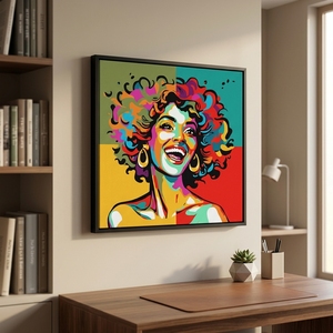 Kit de peinture par numéros <span class=keywords><strong>Pop</strong></span> <span class=keywords><strong>Art</strong></span> Portrait de femme coloré Peinture acrylique DIY pour adultes débutants Toile en lin 40x40cm - Product Image 3