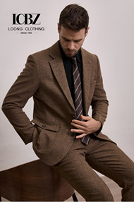 Costume <span class=keywords><strong>Homme</strong></span> Classique Rétro Britannique en <span class=keywords><strong>Tweed</strong></span> <span class=keywords><strong>Marron</strong></span> de Haute Qualité, Respirant, Grande Taille, Ensemble <span class=keywords><strong>Blazer</strong></span> Slim Décontracté à Simple Boutonnage - Product Image 5