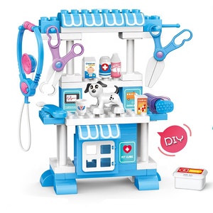 Educational toddler <span class=keywords><strong>doctor</strong></span> role play mini and big DIY pet hospital building blocks toys for children - Product Image 3