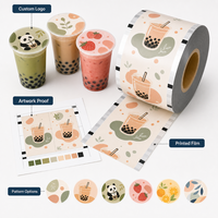 Film d'étanchéité personnalisé pour gobelets à bubble tea, rouleau de 90/95 mm, film de couvercle pour gobelets Boba pour les magasins de thé au lait et de jus