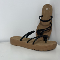 Schmetterlings-Sandalen für Damen aus PU-Leder mit Strass, elastischem Riemen, Slingback, flach, rutschfest, breite Passform, Strand- und Freizeitsandalen