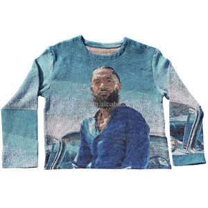 Vêtements de tapisserie de bonne qualité Streetwear pour hommes de grande taille pulls pour hommes en coton et polyester épais - Product Image 4