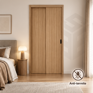 Porte coulissante moderne en PVC stratifié, glissement fluide, résistante à l'humidité et à la déformation, motif personnalisé pour la décoration de la maison, de l'hôtel et des armoires. - Product Image 3