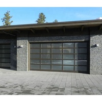 9x8 9x7 16x7 Porte de garage sectionnelle moderne à panneau de verre trempé en aluminium pleine vue prix porte de garage en plexiglas