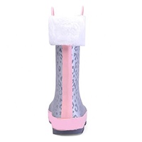 Bottes de pluie en caoutchouc imperméables pour enfants, pour l'hiver, avec doublure chaude, bottes de neige, chaussures d'extérieur pour enfants en hiver