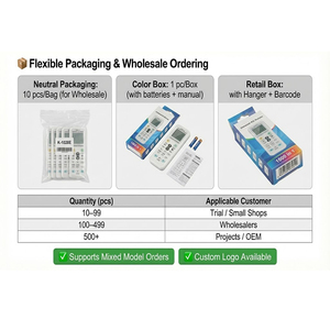 YOD KT-9018E Digitale Universal-Fernbedienung aus Kunststoff Batteriebetrieben Umweltfreundlich Langlebig 3-Jahres-Garantie Klimaanlagen-Ersatzteile - Product Image 4